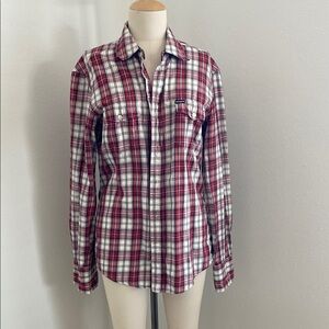 Custom Red Plaid Button-Up Shirt